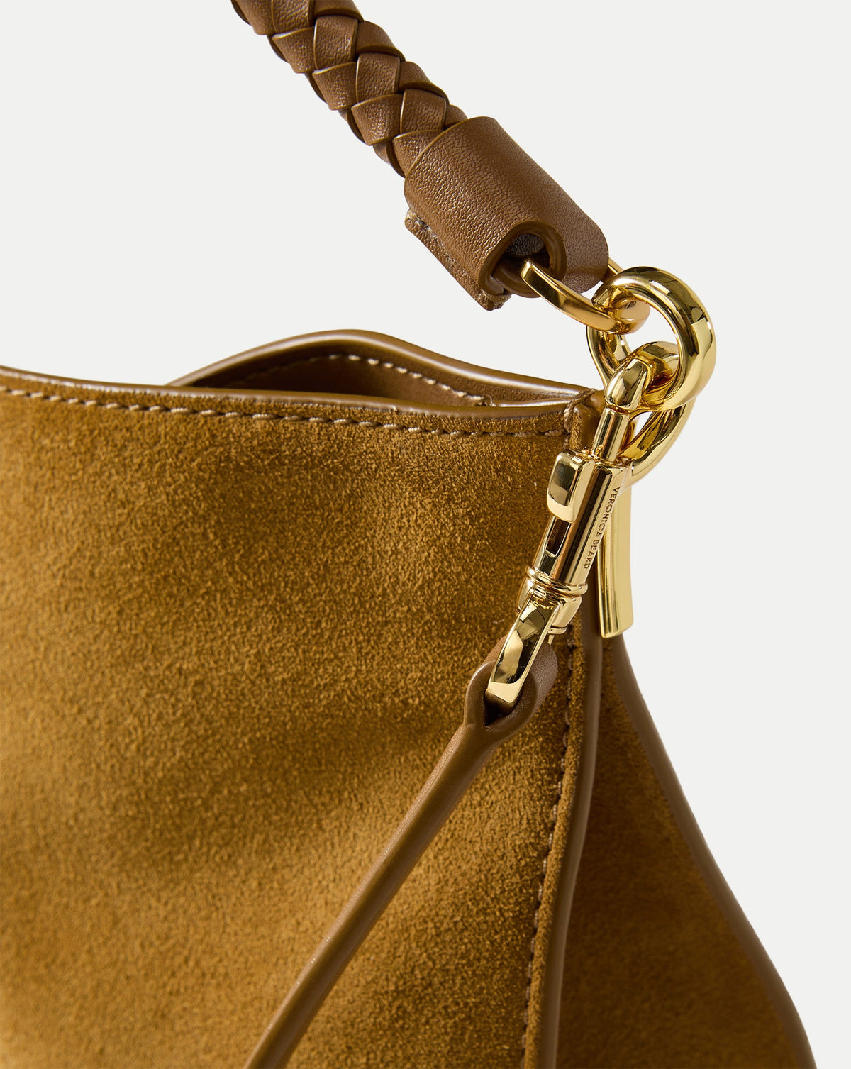 Veronica Beard | Vida Suede Shoulder Bag in Tan Acorn Acorn