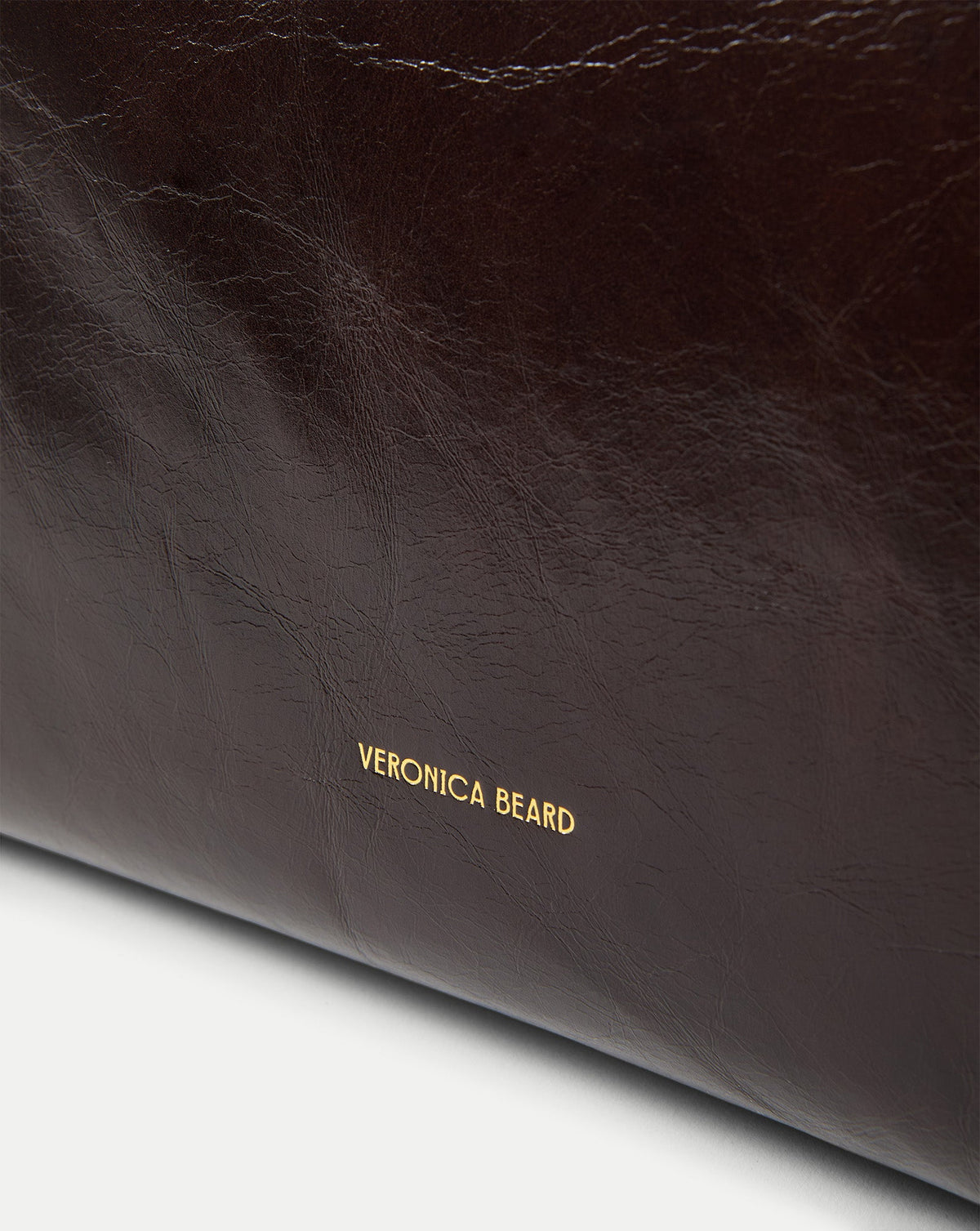 Veronica Beard | Vida Leather Shoulder Bag in Dark Brown Raisin Dark Raisin