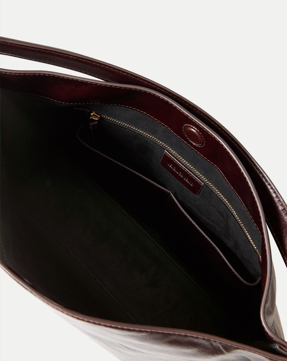 Veronica Beard | Vida Leather Shoulder Bag in Dark Brown Raisin Dark Raisin