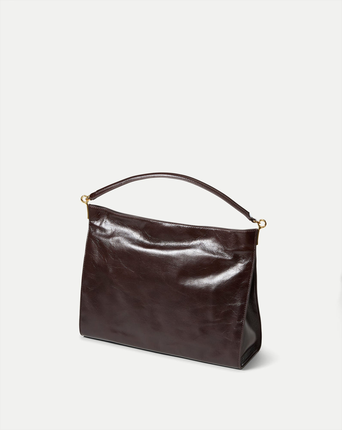 Veronica Beard | Vida Leather Shoulder Bag in Dark Brown Raisin Dark Raisin