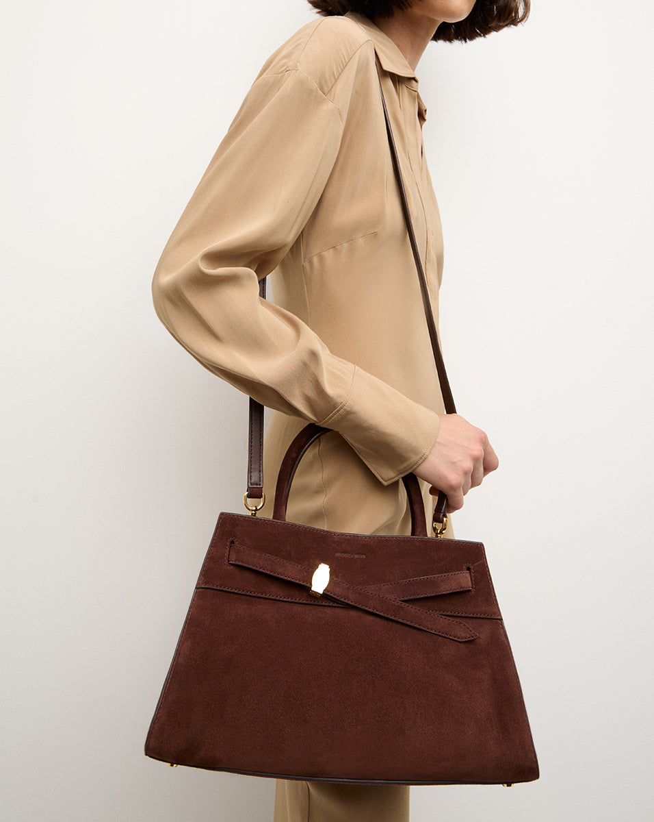 Veronica Beard | Veronica Beard Suede Dash Bag in Chestnut Chestnut