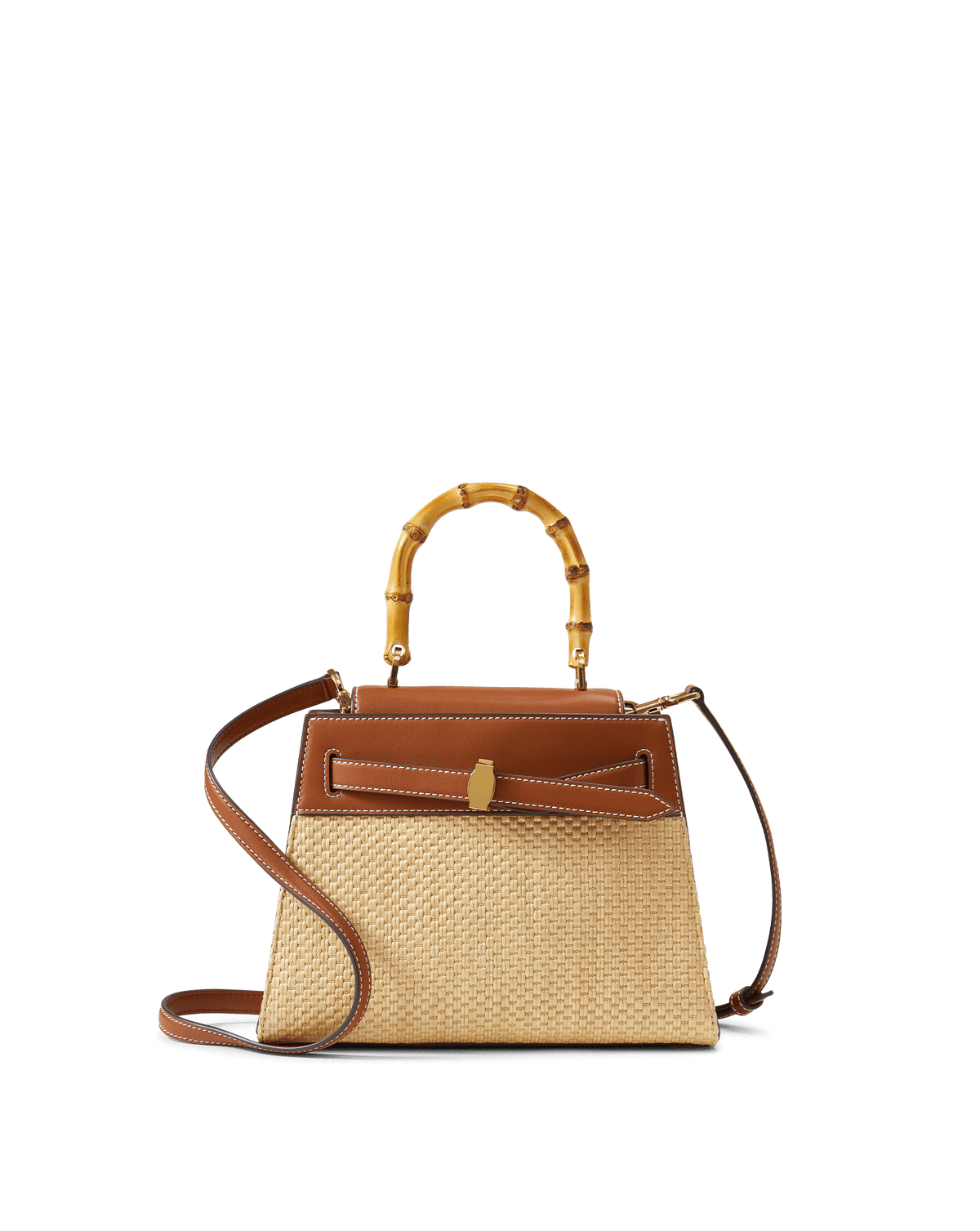 Veronica Beard | Veronica Beard Raffia Dash Top-Handle Bag in Tan Leather Hazelwood/Natural Hazelwood/Natural