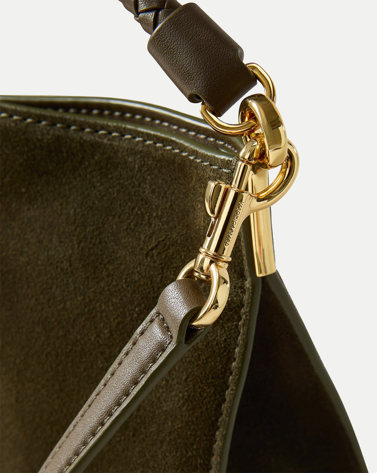 Veronica Beard | Vida Suede Shoulder Bag in Dark Green Cypress Cypress