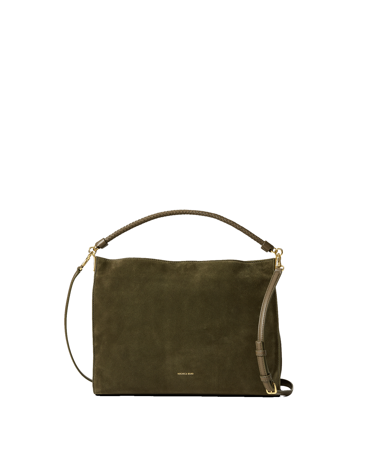 Veronica Beard | Vida Suede Shoulder Bag in Dark Green Cypress Cypress