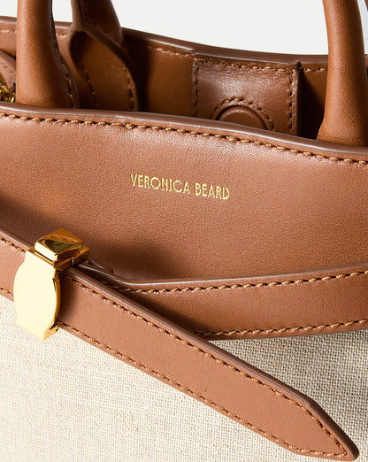 Veronica Beard | Veronica Beard Canvas Dash Bag in Linen & Tan Natural Linen/Hazelwood