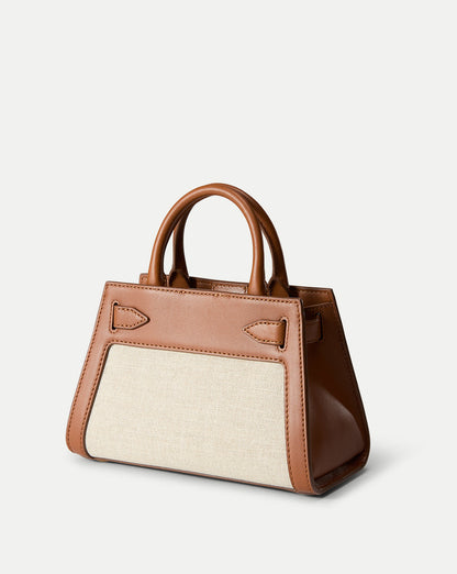 Veronica Beard | Veronica Beard Canvas Dash Bag in Linen & Tan Natural Linen/Hazelwood