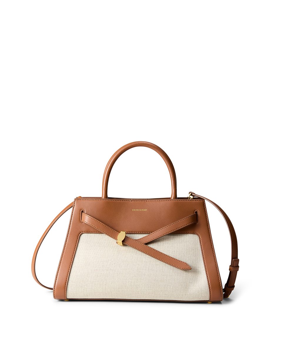 Veronica Beard | Veronica Beard Canvas Dash Bag in Linen & Tan Natural Linen/Hazelwood