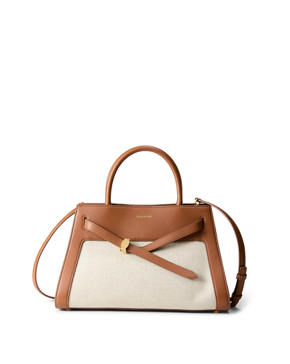 Veronica Beard | Veronica Beard Canvas Dash Bag in Linen & Tan Natural Linen/Hazelwood