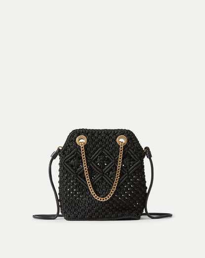 Veronica Beard | Small Veronica Beard Macramé Slouch Bag in Black Black