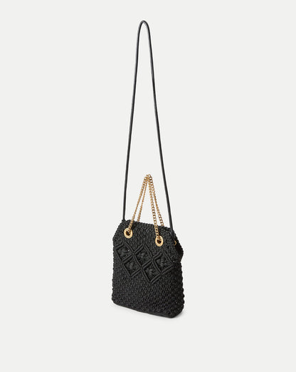 Veronica Beard | Small Veronica Beard Macramé Slouch Bag in Black Black
