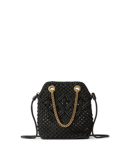 Veronica Beard | Small Veronica Beard Macramé Slouch Bag in Black Black