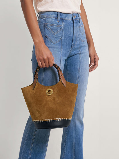 Veronica Beard | Suede Anchor Bag in Acorn Multi Acorn Multi