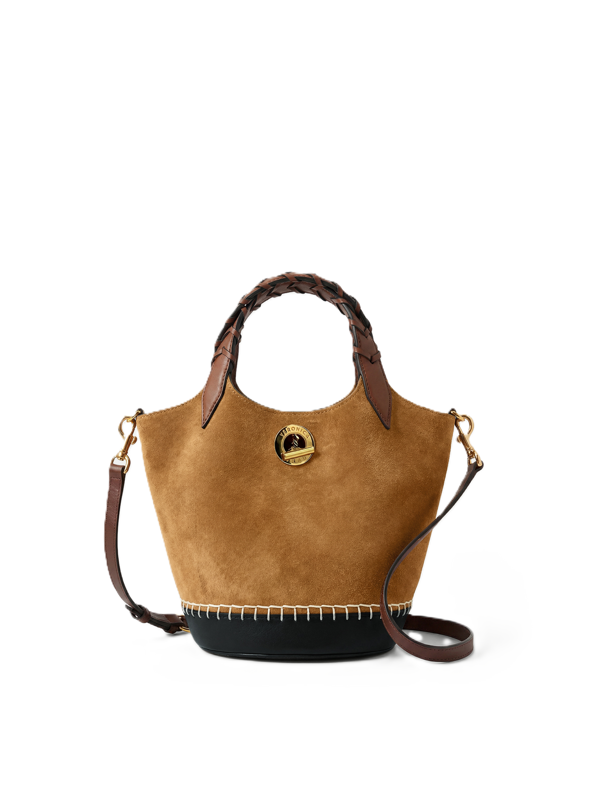 Veronica Beard | Suede Anchor Bag in Acorn Multi Acorn Multi