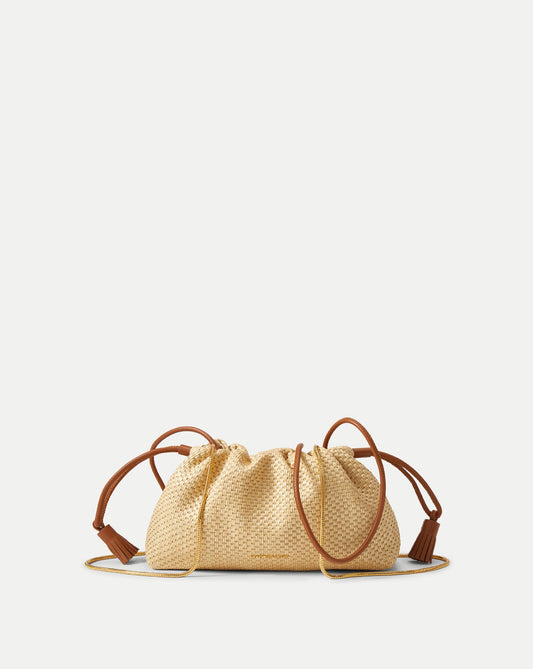Veronica Beard | Small Veronica Beard Raffia Stash Bag in Hazelwood/Natural Hazelwood/Natural