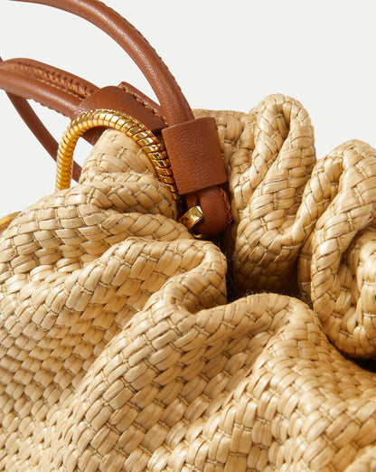 Veronica Beard | Small Veronica Beard Raffia Stash Bag in Hazelwood/Natural Hazelwood/Natural