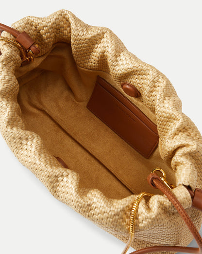 Veronica Beard | Small Veronica Beard Raffia Stash Bag in Hazelwood/Natural Hazelwood/Natural