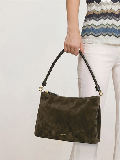 Veronica Beard | Small Vida Shoulder Bag in Cypress Cypress