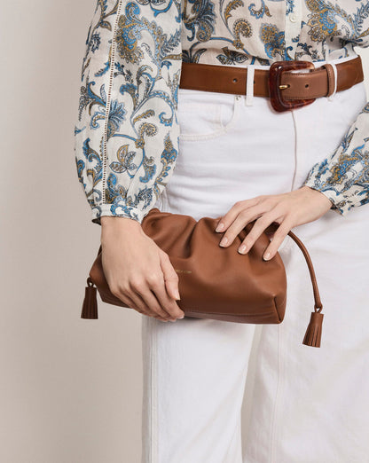 Veronica Beard | Small Veronica Beard Stash Bag in Tan Hazelwood Hazelwood
