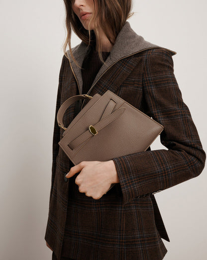 Veronica Beard | Veronica Beard Dash Top-Handle Bag in Light Brown Bark Bark