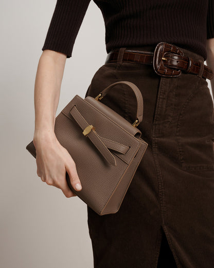 Veronica Beard | Veronica Beard Dash Top-Handle Bag in Light Brown Bark Bark