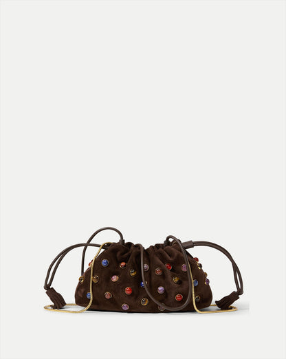 Veronica Beard | Small Embellished Veronica Beard Stash Bag in Brown Espresso