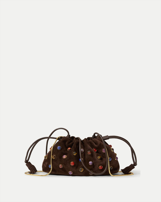 Veronica Beard | Small Embellished Veronica Beard Stash Bag in Brown Espresso