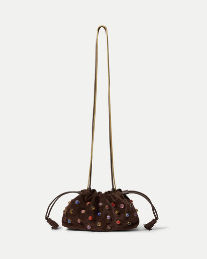 Veronica Beard | Small Embellished Veronica Beard Stash Bag in Brown Espresso