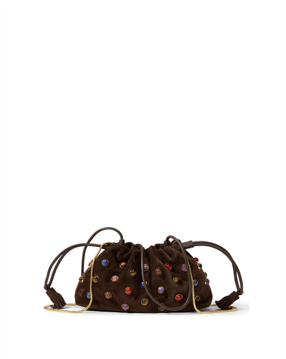 Veronica Beard | Small Embellished Veronica Beard Stash Bag in Brown Espresso