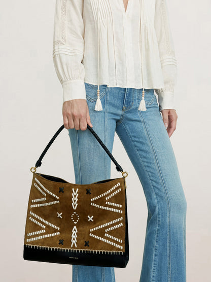Veronica Beard | Vida Shoulder Bag in Acorn Multi Acorn Multi