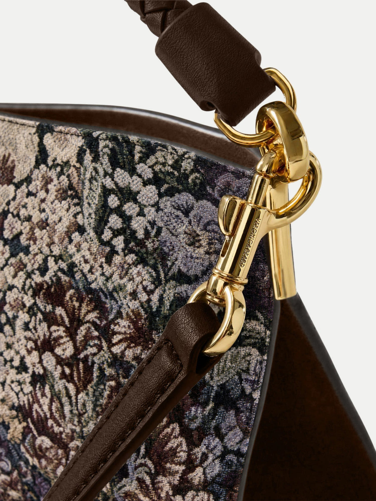 Veronica Beard | Brocade Vida Shoulder Bag in Floral Tapestry Print Dark Eggplant Multi Dark Eggplant Multi
