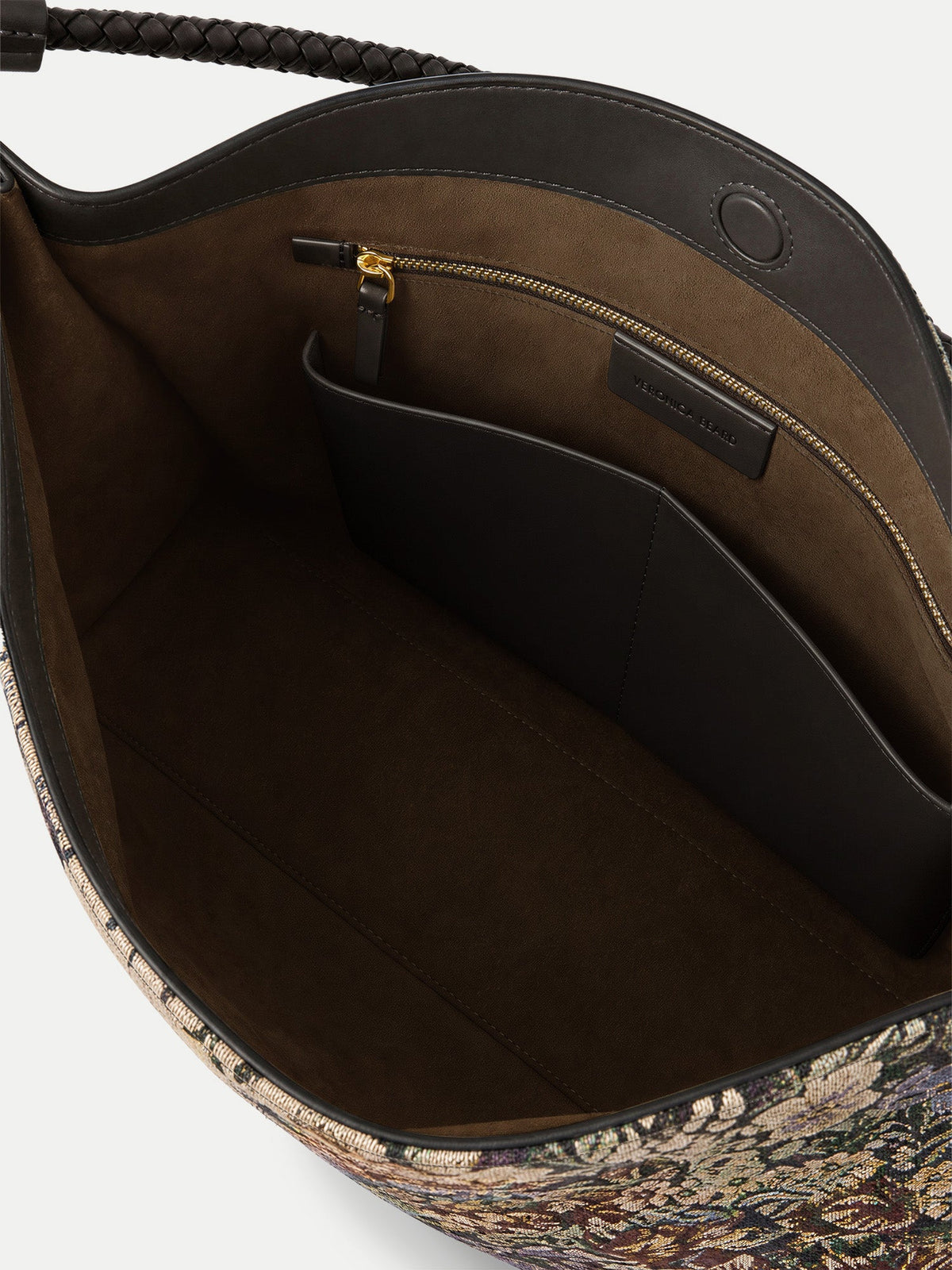 Veronica Beard | Brocade Vida Shoulder Bag in Floral Tapestry Print Dark Eggplant Multi Dark Eggplant Multi