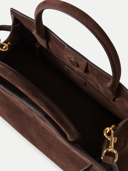 Veronica Beard | Veronica Beard Suede Dash Bag in Espresso Dark Brown Espresso