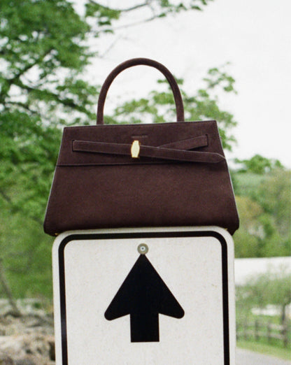 Veronica Beard | Veronica Beard Suede Dash Bag in Espresso Dark Brown Espresso