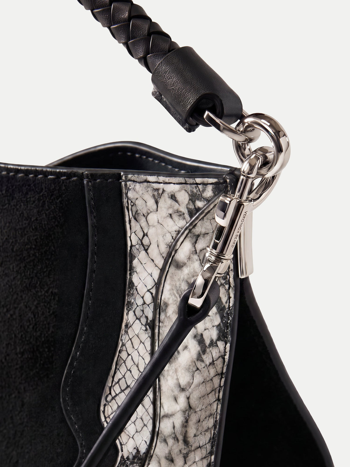 Veronica Beard | Vida Shoulder Bag in Black Suede Multi Black Multi