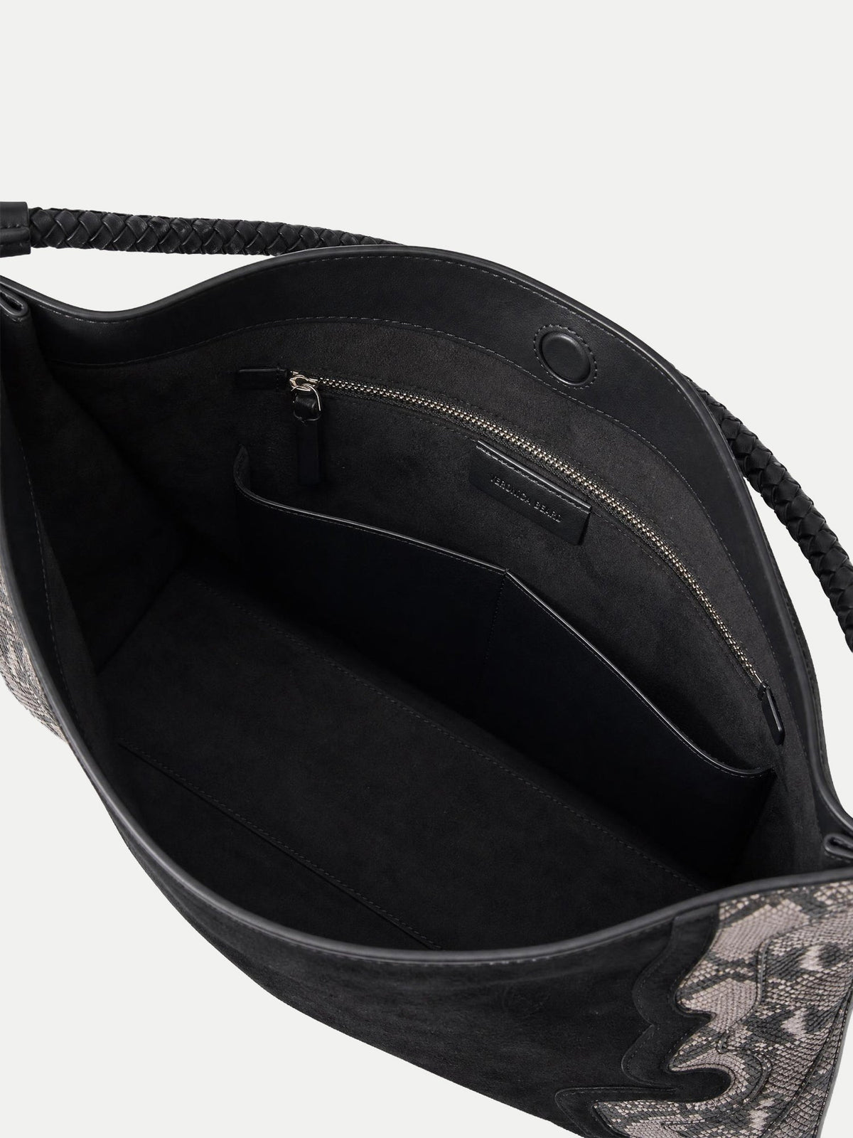 Veronica Beard | Vida Shoulder Bag in Black Suede Multi Black Multi