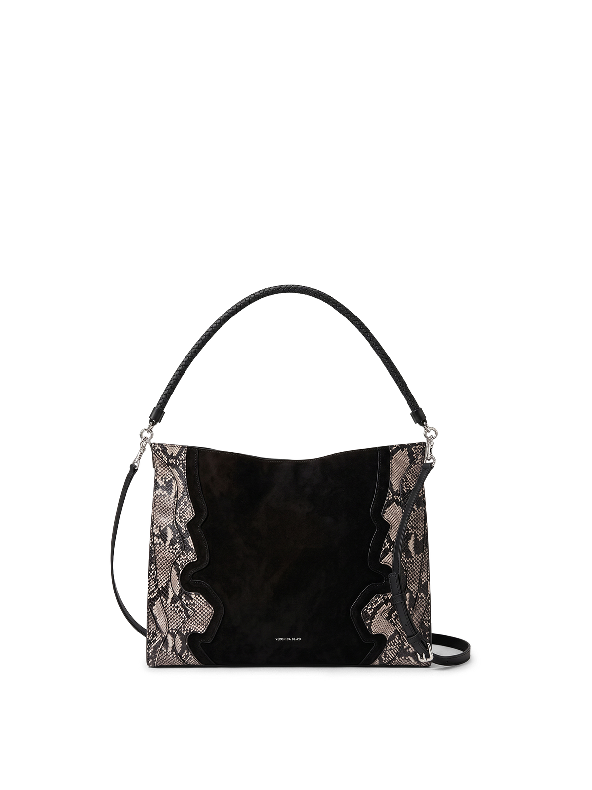 Veronica Beard | Vida Shoulder Bag in Black Suede Multi Black Multi