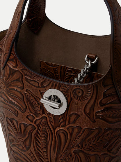 Veronica Beard | Embossed Anchor Bag in Chocolate Chocolate
