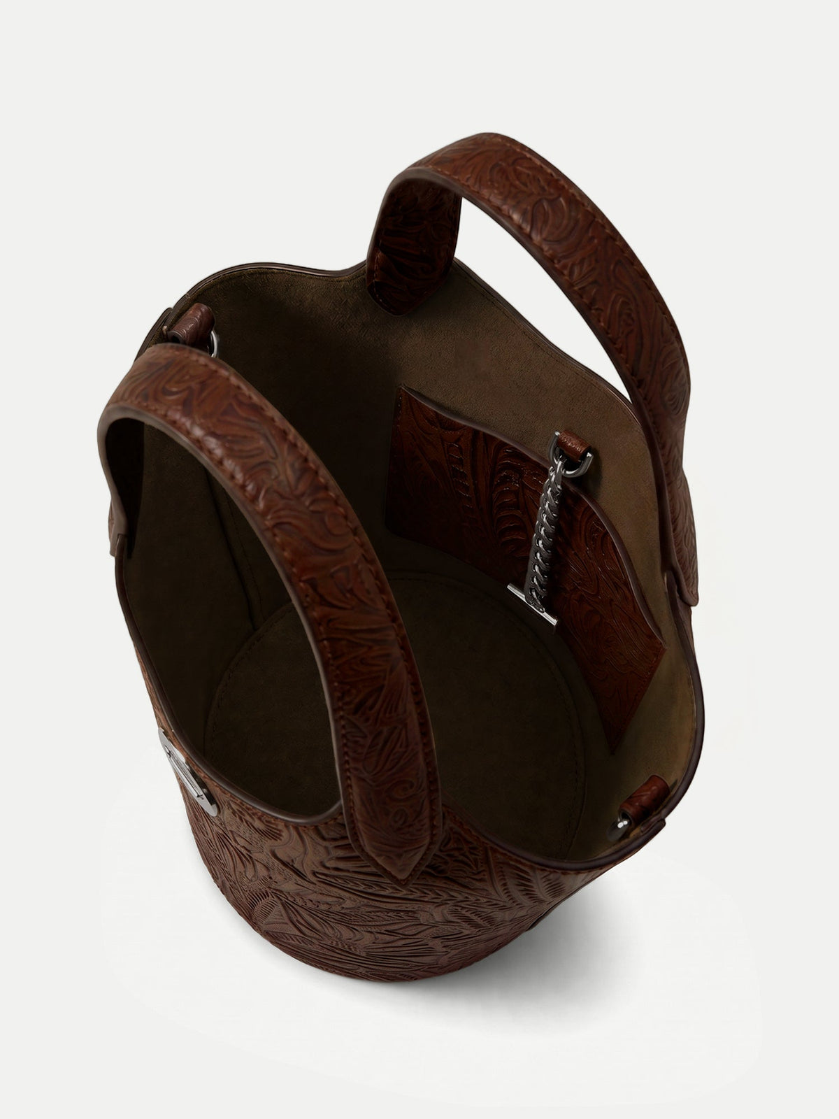Veronica Beard | Embossed Anchor Bag in Chocolate Chocolate
