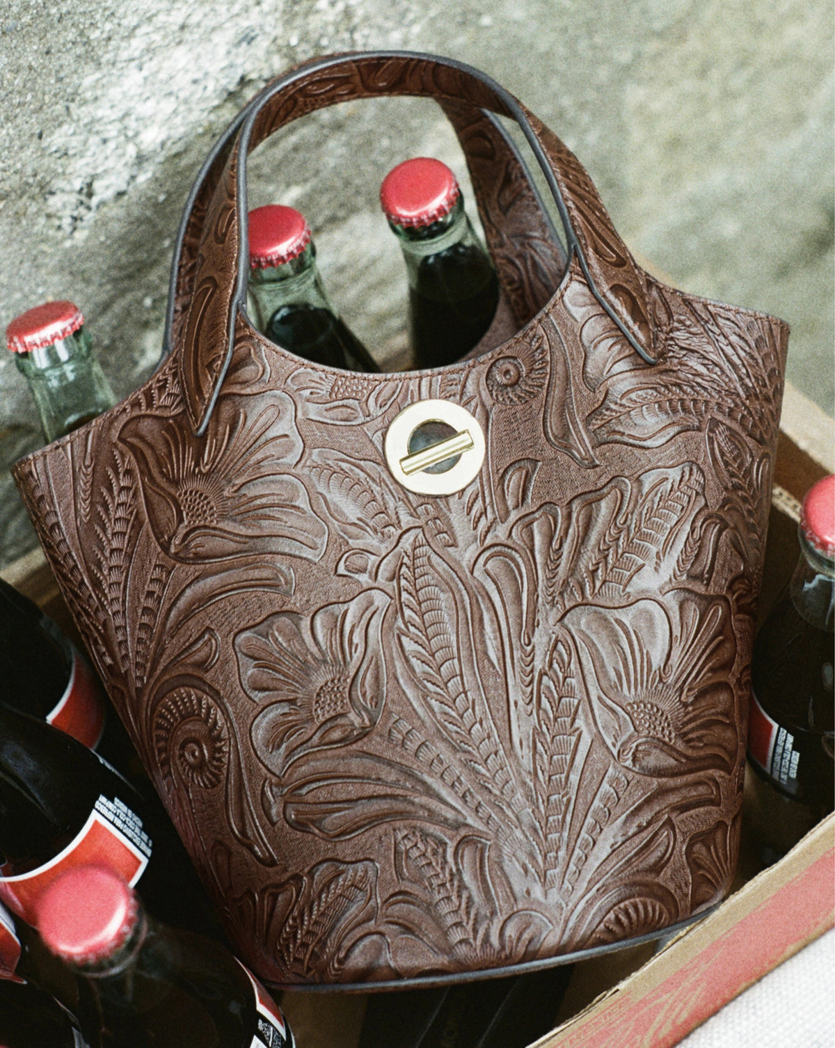 Veronica Beard | Embossed Anchor Bag in Chocolate Chocolate