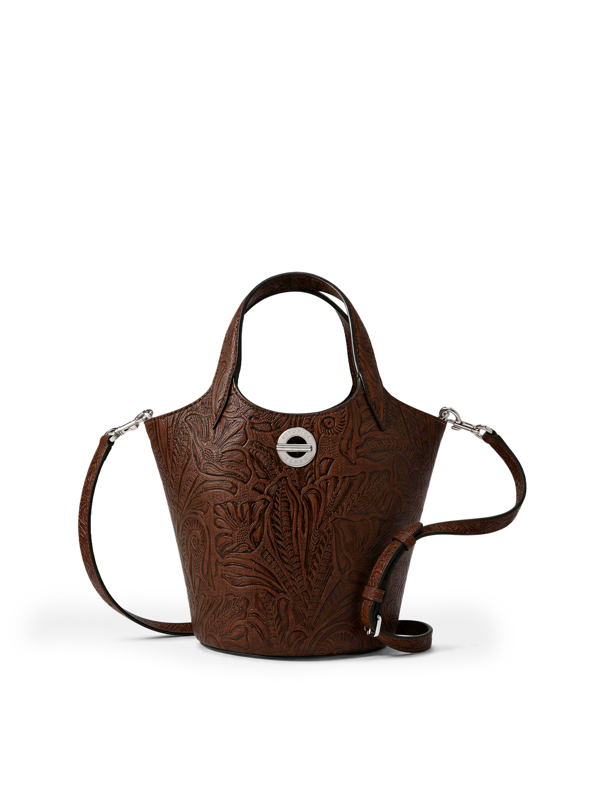 Veronica Beard | Embossed Anchor Bag in Chocolate Chocolate