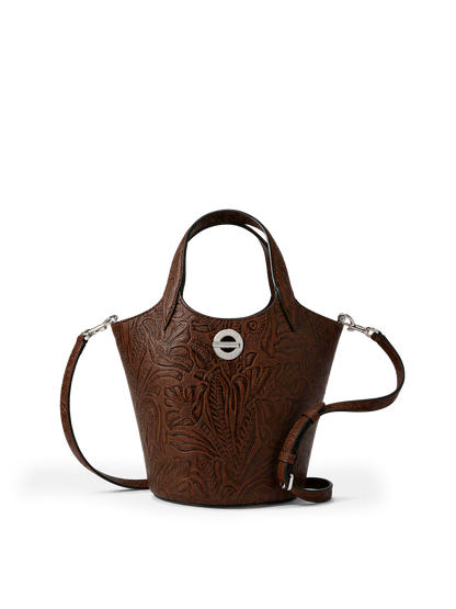 Veronica Beard | Embossed Anchor Bag in Chocolate Chocolate