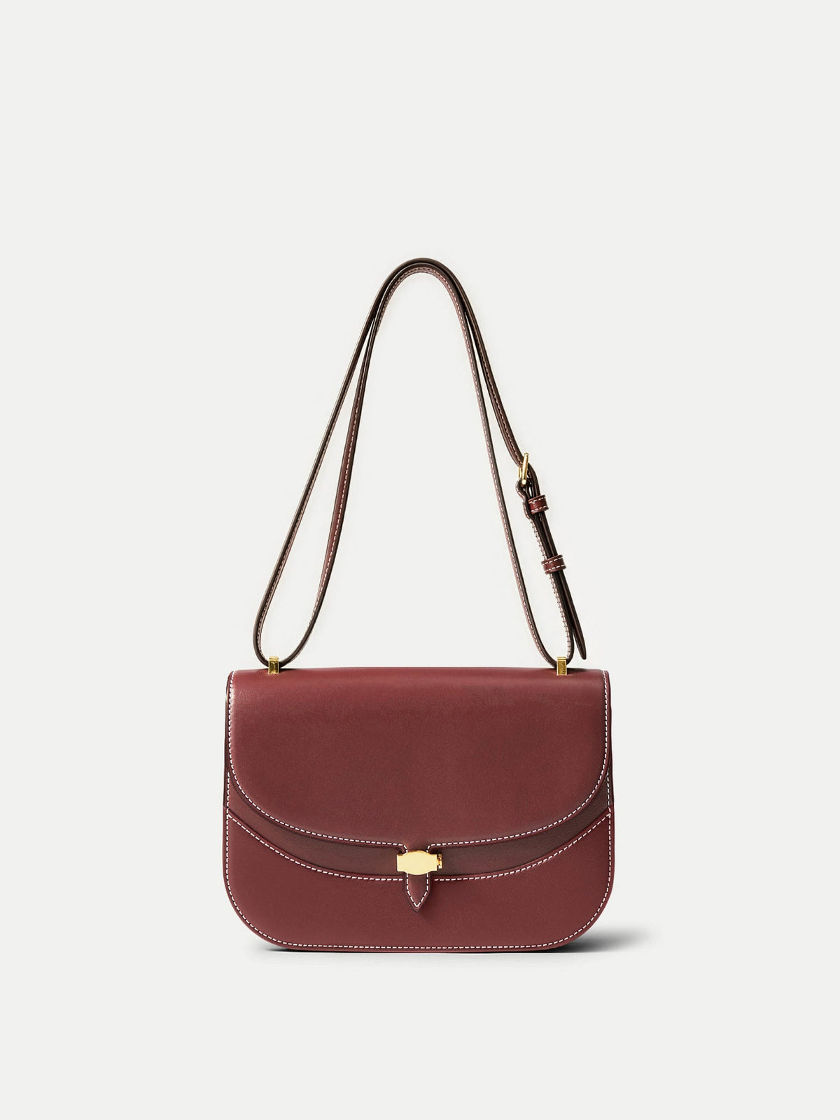 Veronica Beard | Dash Saddle Bag in Burgundy Leather Burgundy