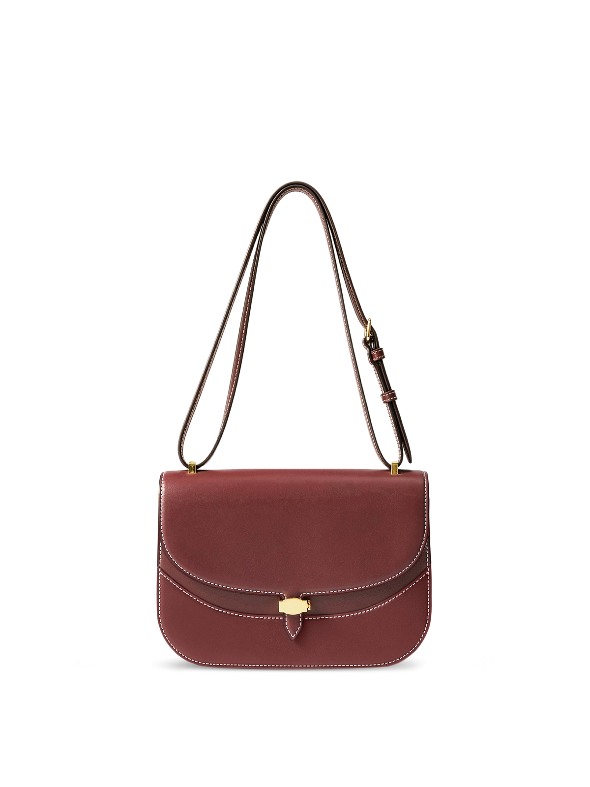 Veronica Beard | Dash Saddle Bag in Burgundy Leather Burgundy