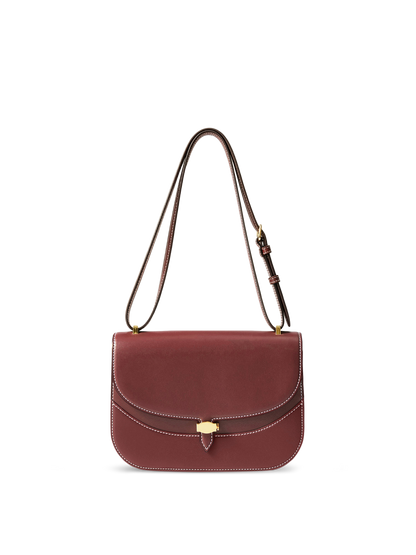 Veronica Beard | Dash Saddle Bag in Burgundy Leather Burgundy