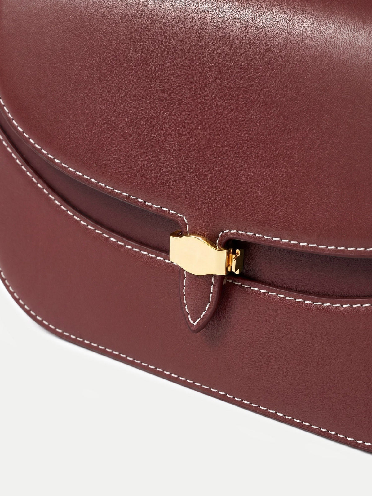 Veronica Beard | Dash Saddle Bag in Burgundy Leather Burgundy