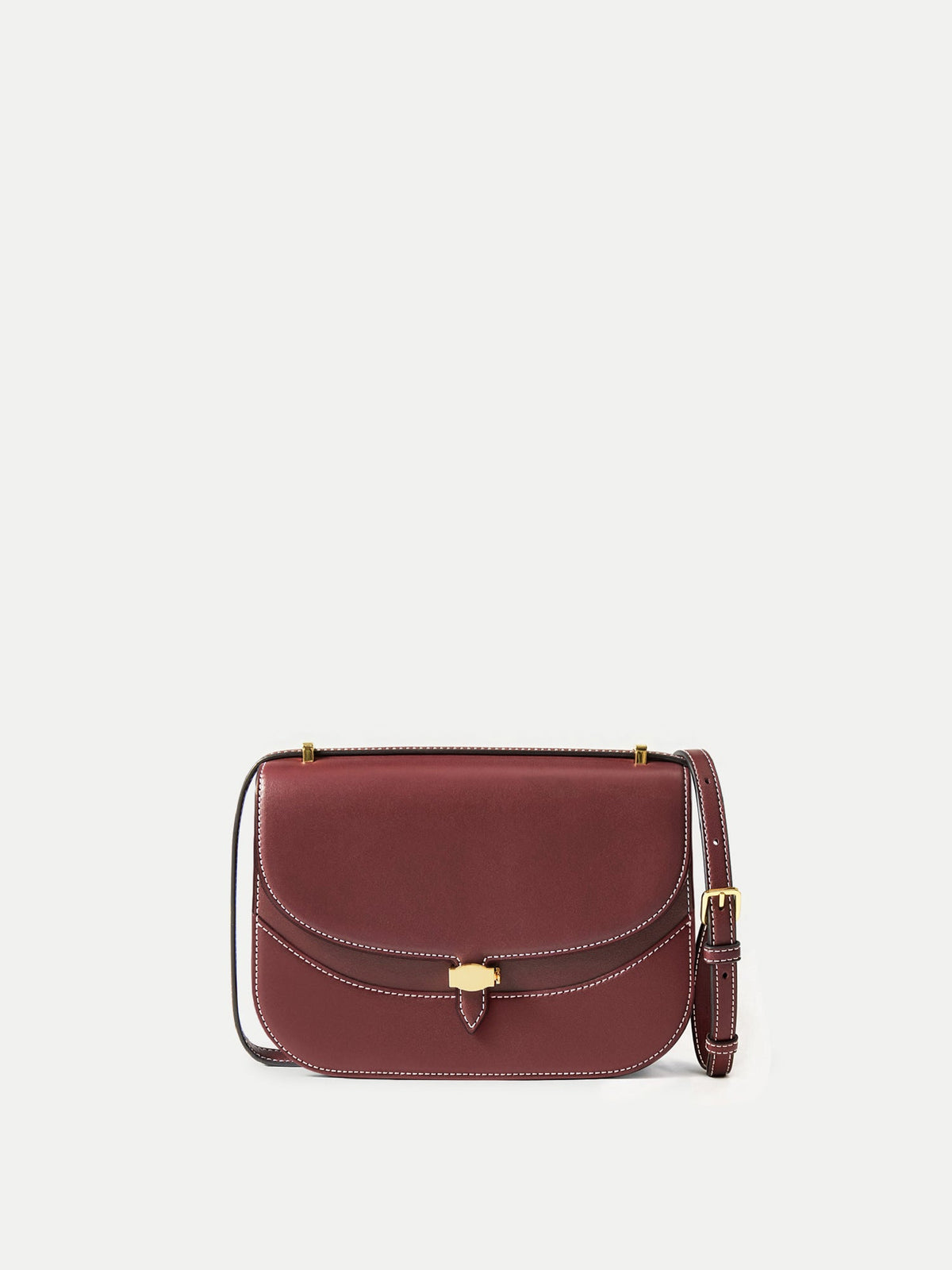Veronica Beard | Dash Saddle Bag in Burgundy Leather Burgundy