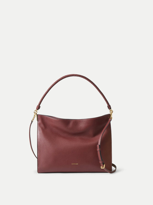 Veronica Beard | Vida Slouchy Shoulder Bag in Burgundy Burgundy