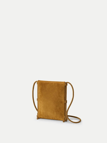 Veronica Beard | Tether Crossbody Bag in Tan Suede Acorn