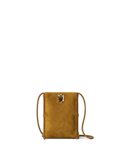 Veronica Beard | Tether Crossbody Bag in Tan Suede Acorn