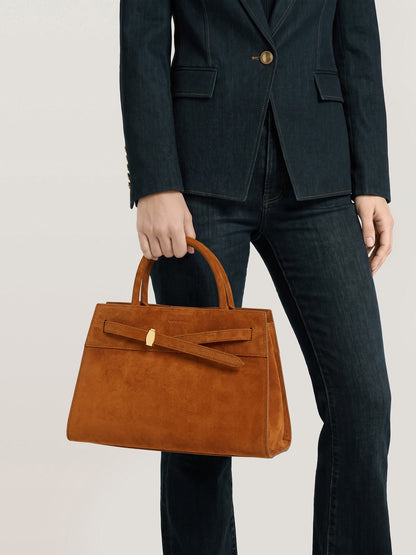 Veronica Beard | Veronica Beard Suede Dash Bag in Tobacco Brown Tobacco